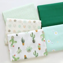 160x50 см Зеленый Кактус Цветок Медведь маленький цветочный саржа хлопок ткань сделать платье детская одежда комплект кровати «сделай сам» фартук ткань
