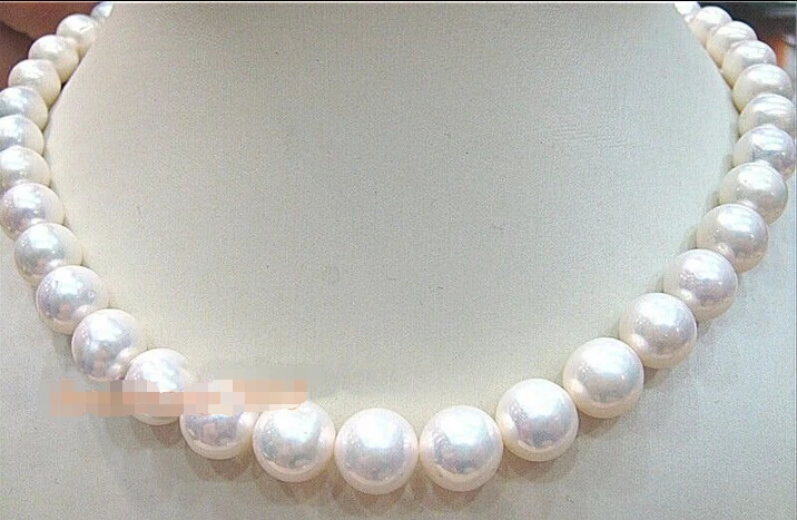 

noble women gift 17INCH GOLD CLASP HUGE AAAA 9-10mm NATURAL south sea white pearl necklaceCZ Luxury Ms. girl