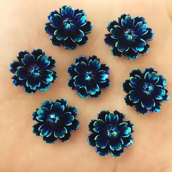 

Black 10pcs 18mm AB Resin Shiny Flower Flatback Rhinestone Scrapbook Wedding DIY Resin Ornaments F627