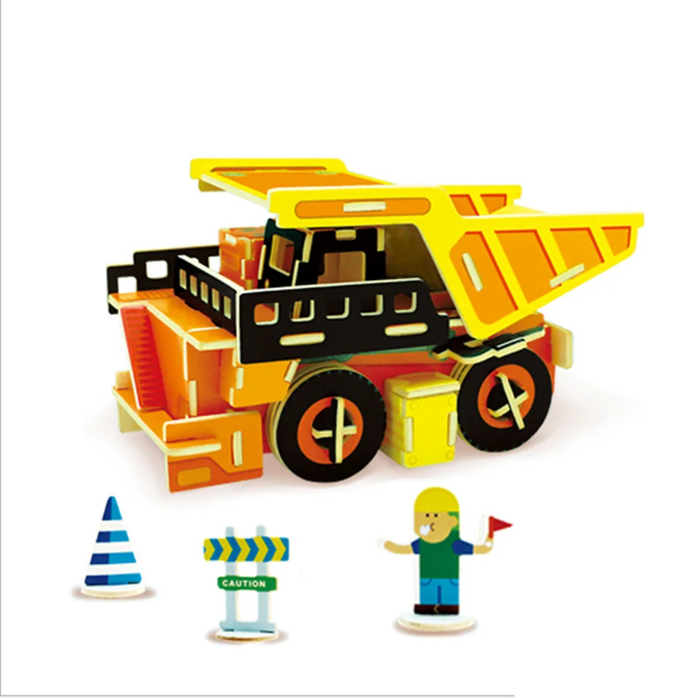 Wooden Toys Colorful Wooden Model Kit Children Gift Educational 3D