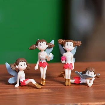 

Girl Miniature Figurine decorative mini fairy garden cartoon statue Moss resin cake ornaments TNA153