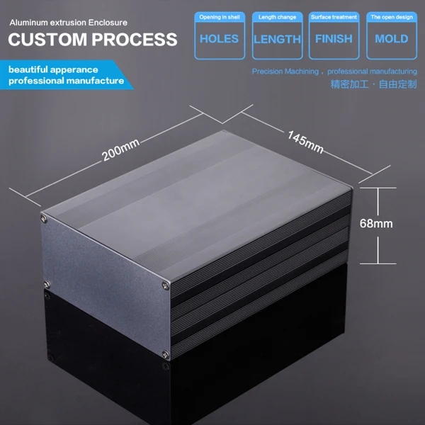 145 68 300mm Aluminium Extruded font b Electronic b font Enclosure Solar Junction Box metal box