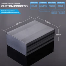 145*68*300mm Aluminium Extruded Electronic Enclosure Solar Junction Box metal box enclosure black color
