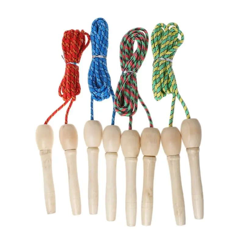 

260cm Hot Wooden Handle Single Jump Rope Children Outdoor Sports Fitness Nylon Ropes Skipping