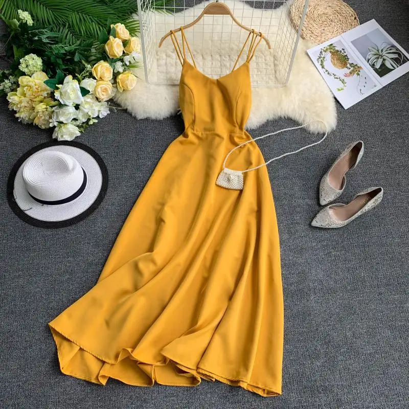 

Party Dress Woman Sundress Summer 2019 Fashion Sexy Sleeveless V Neck Casual Dress Women Beach Dress Ladies Clothes A-line Dress