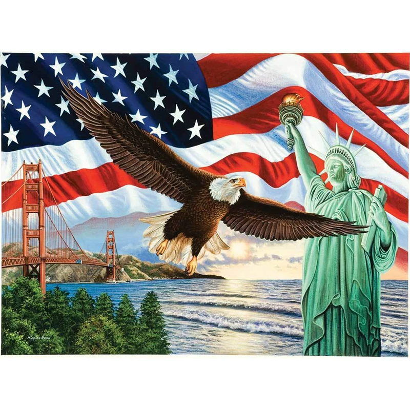 5D Diy Full Round Diamond Painting Soaring Eagle Mosaics Cross-stitch Diamond Embroidery New Year Decoration Gifts Diamant