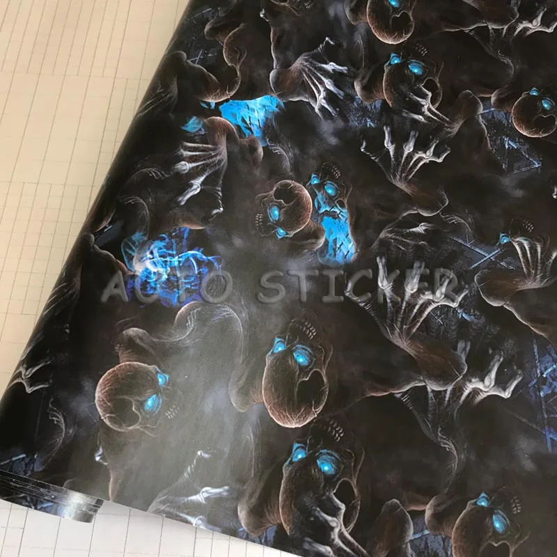 blue eyes skull camouflage vinyl car wraps 4