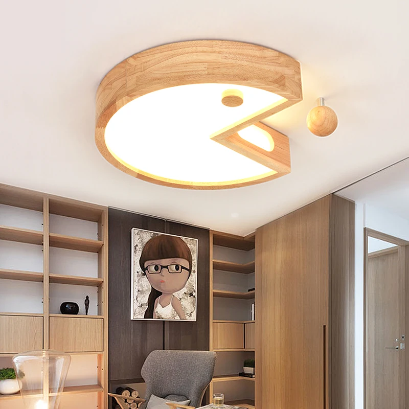 Kinderzimmer Led-lampen Holzdeckenlampe Kreative Jungen Und Mädchen Lampen Massivholz Led Schlafzimmer Lampe Wl319018 Deckenleuchten & Lüfter