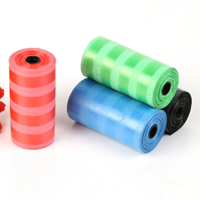 

2 Rolls 30pcs Pet trash bag Stripe-shaped PE material Garbage Pooper Refill Bags Pick Up Trash bag Pet cleaning supplies
