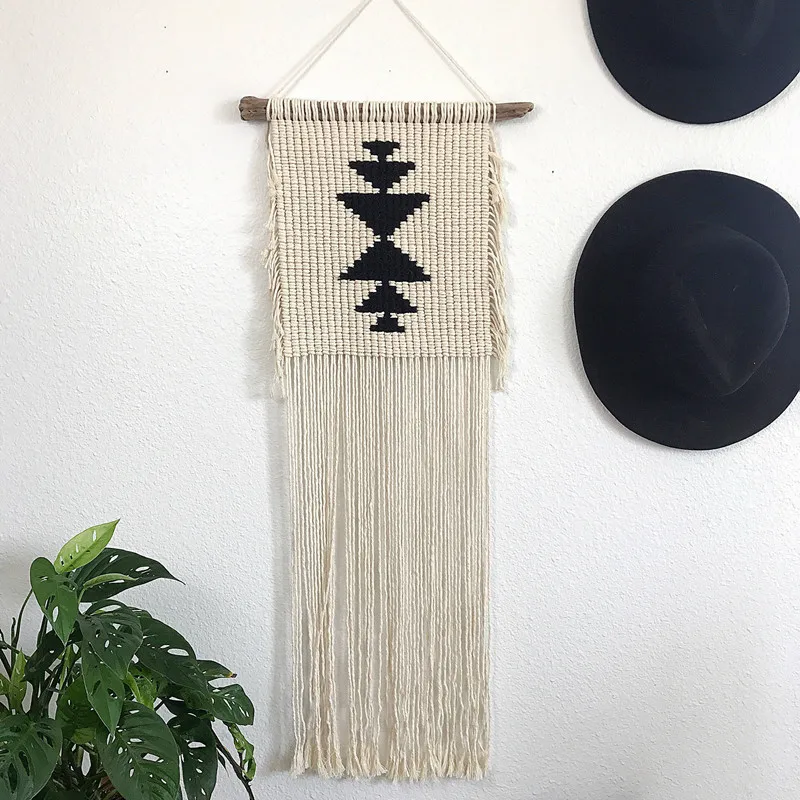 

40*99cm Nordic Geometric macrame Hand-woven Tapestry wall hanging Tarpaulin Distribution Box Bedroom Living Room Decorations