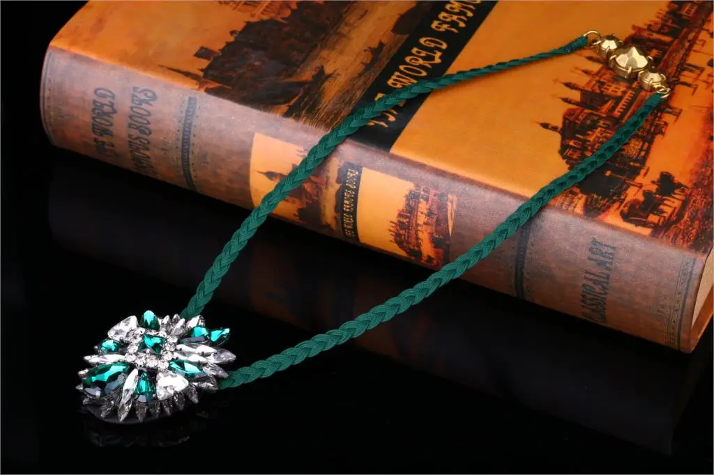 Новинка, роскошное красивое голубое благородное многослойное ожерелье-воротник Shourouk, модное ожерелье Joker 459 - Окраска металла: green rope