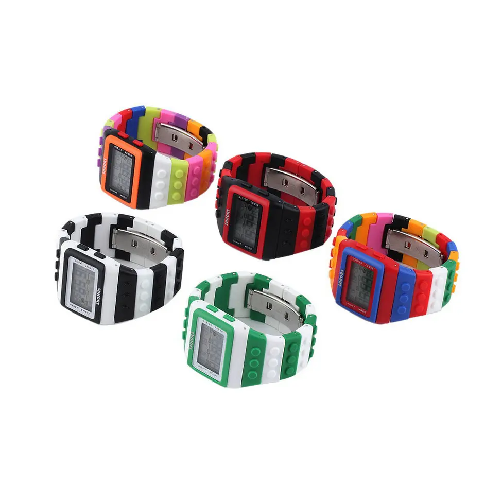 

LCD Digital Watch Sports Digital Colorful Block Brick Style