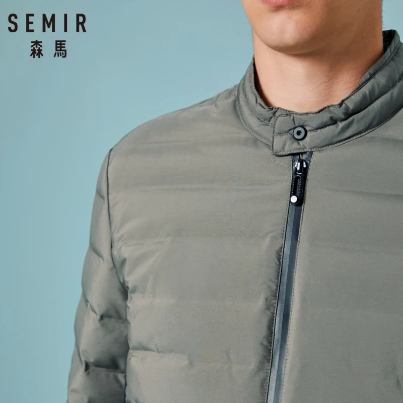 SEMIR мужской стеганый легкий пуховик с воротником стойкой мужская приталенная
