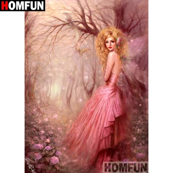 

HOMFUN Full Square/Round Drill 5D DIY Diamond Painting "butterfly fairy" Embroidery Cross Stitch 5D Home Decor Gift A13077