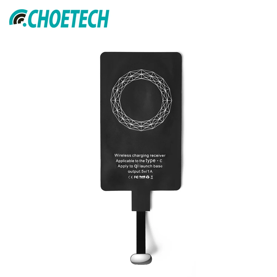 

CHOETECH Type C Wireless Charging Receiver USB-C Qi Wireless Charger Receiver for iPhone 5s 7 6 Plus Samsung Xiaomi Huawei