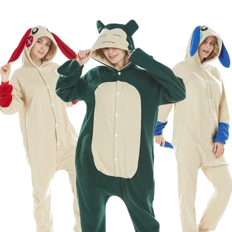 

24 NEW Women Animal Rabbit Pegasus Panda Pajamas Winter Flannel Hooded Soft Sleepwear Cosplay Adult Pyjamas Overalls Men Women