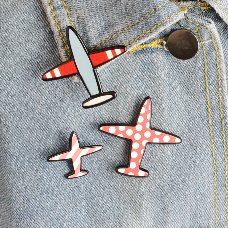 Shunyun Enamel Airplane Brooch Pins Plane Corsage Cartoon Brooches For