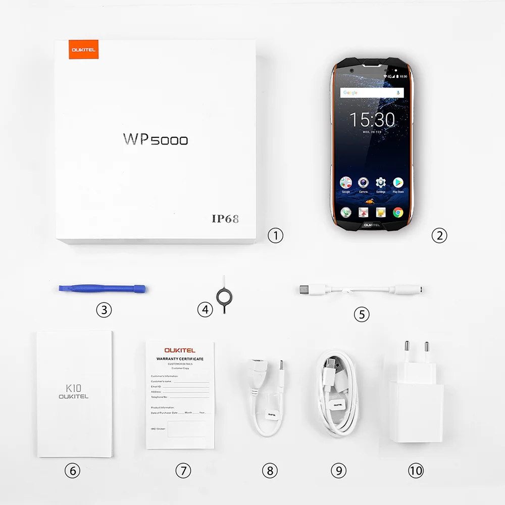 Oukitel WP5000 18:9 смартфон с 5 7 дюймовым дисплеем восьмиядерным процессором IP68 ОЗУ 6 ГБ