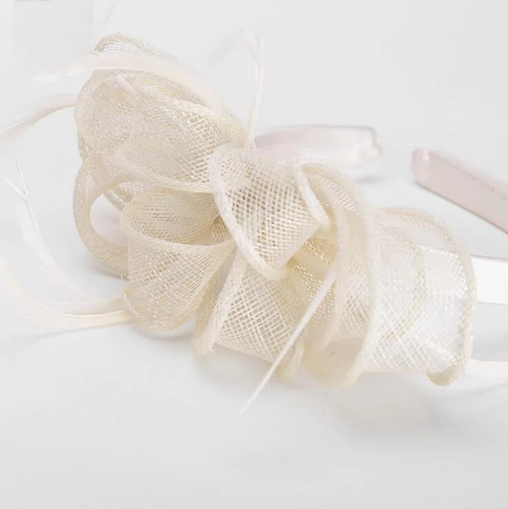 Light Champagne Bridal Hat Fashion boda Wedding Accessories wedding hats and fascinators women Party headWear ZH009