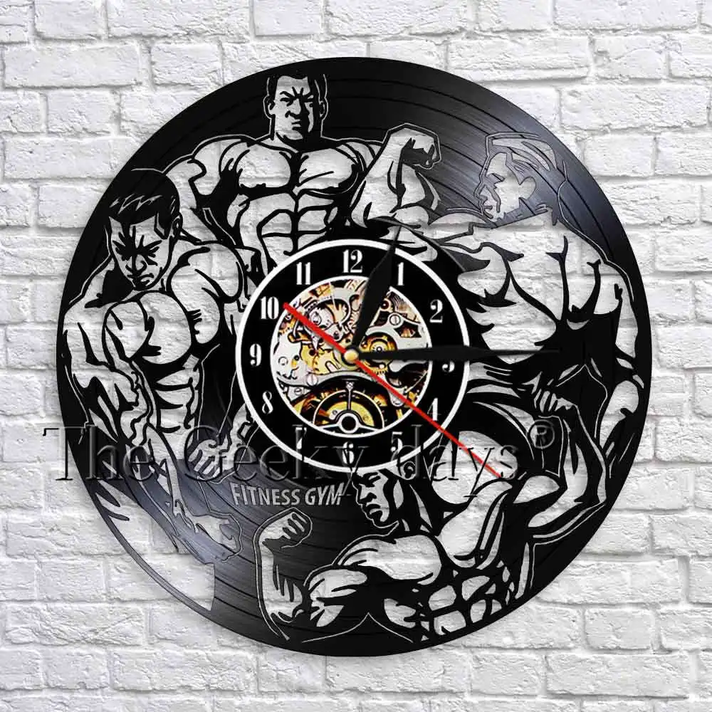 1Piece Fitness GYM Club Wall Decor Bodybuilding Wall Clock Modern