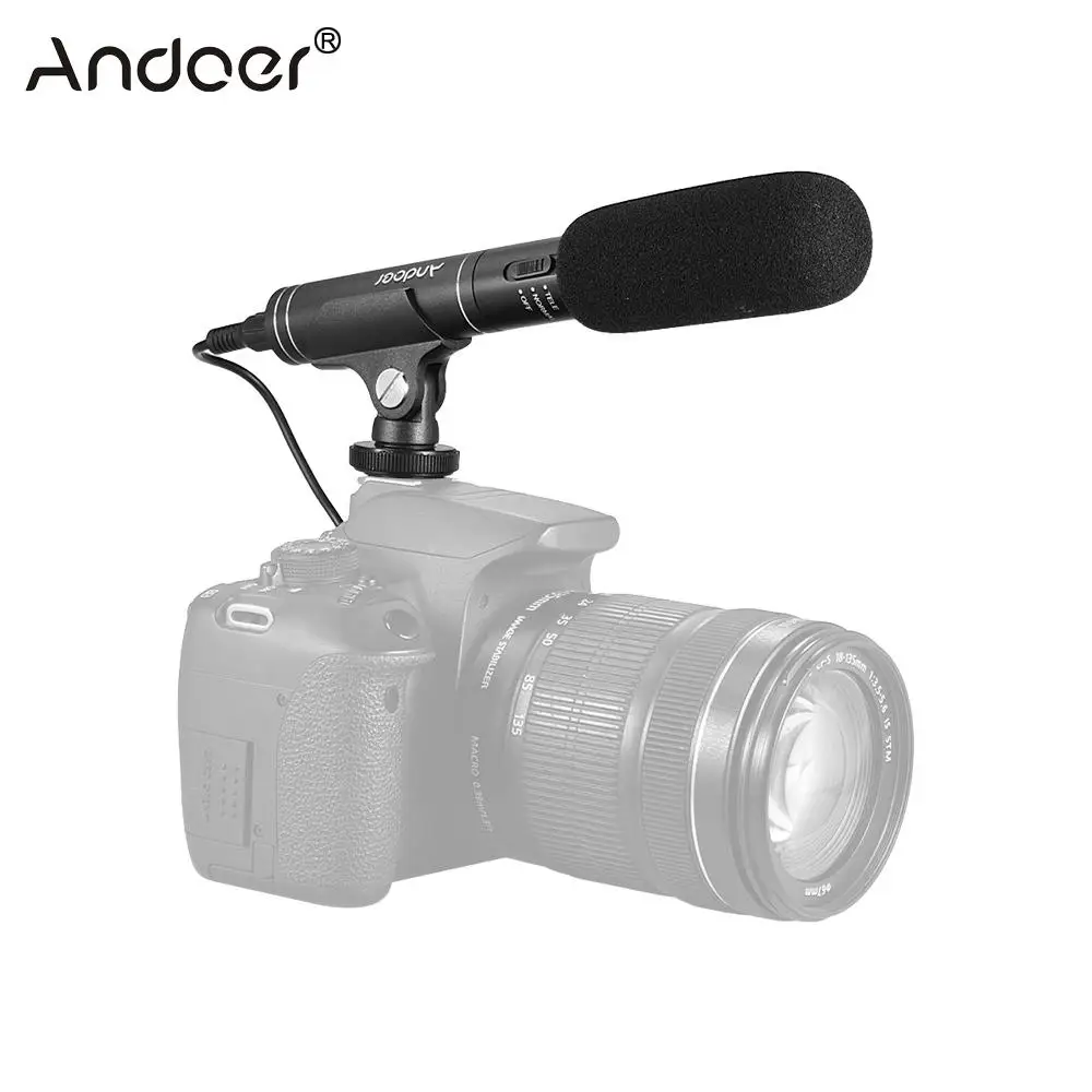 

Andoer Professional Interview Microphone Shotgun Switchable Omni-directional Cardioid for Canon Nikon DSLR Camera Camcorder