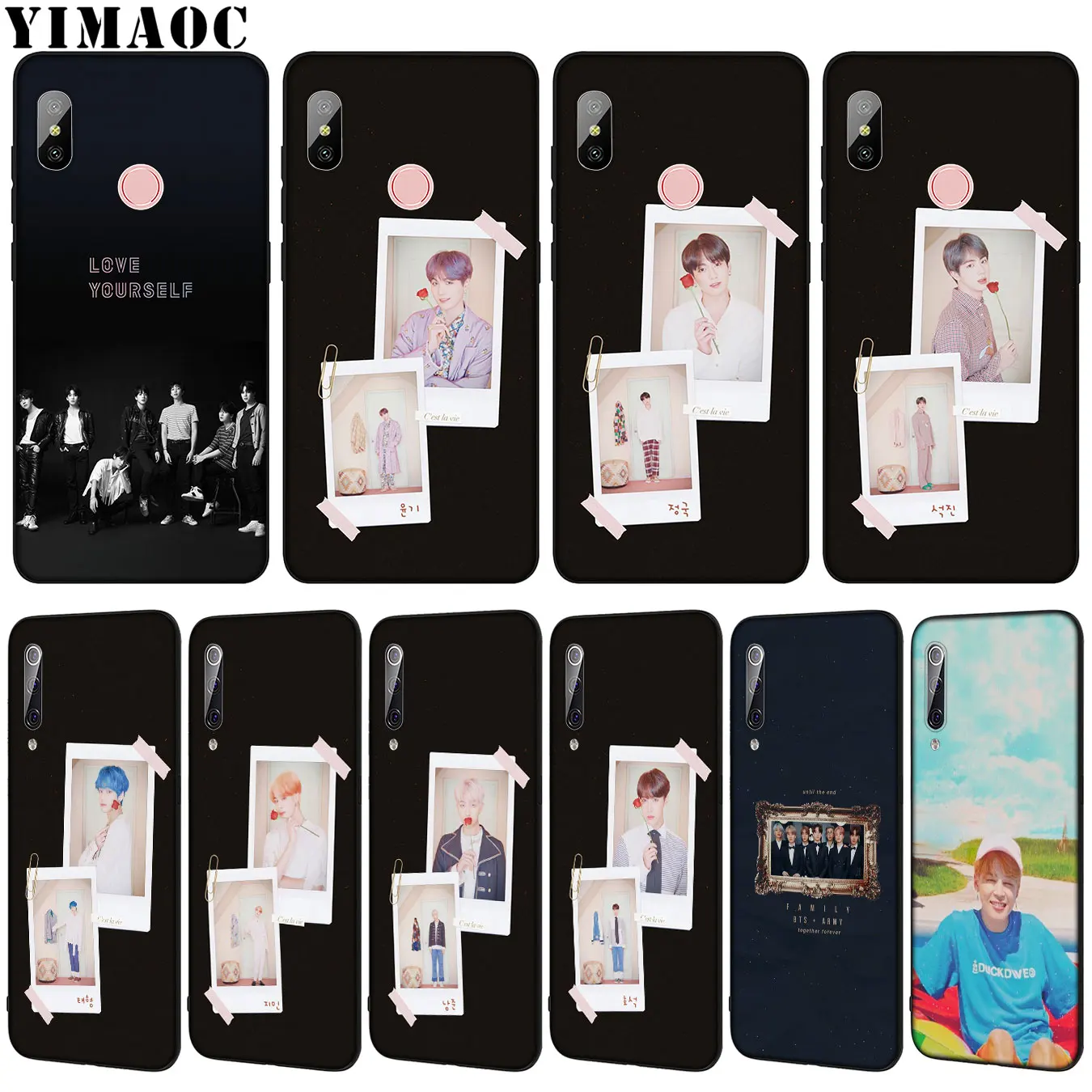 

YIMAOC Rap RM JIMIN JIN SUGA J HOPE V JUNG KOOK Soft Case for Xiaomi Mi 9 9T CC9 CC9E A3 PRO 8 SE A2 Lite A1 6 6X 5X f1 MAX 3