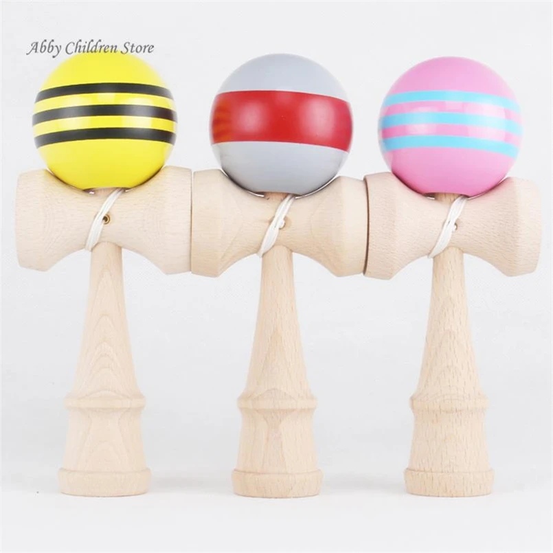  Abbyfrank Striped Kendama Professional 18.5 cm Colorful Wooden Stripe Kid Exercise Ball Shop Japane