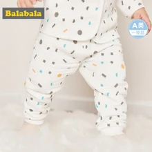 Balabala/мягкие хлопковые стеганые штаны без застежки с принтом для маленьких мальчиков и девочек штаны на подгузник трикотажная резинка на талии и кромке для новорожденных