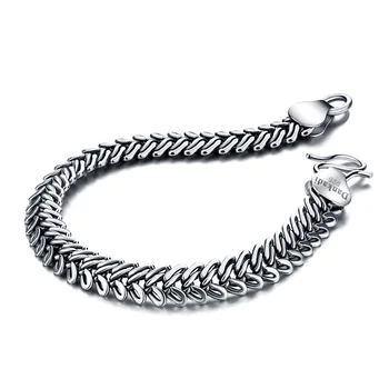 

Solid 925 silver bracelet Men silver jewelry Bracelet for Men Women Fashion 10 mm20cm man bracele Casual Personalized Bangle