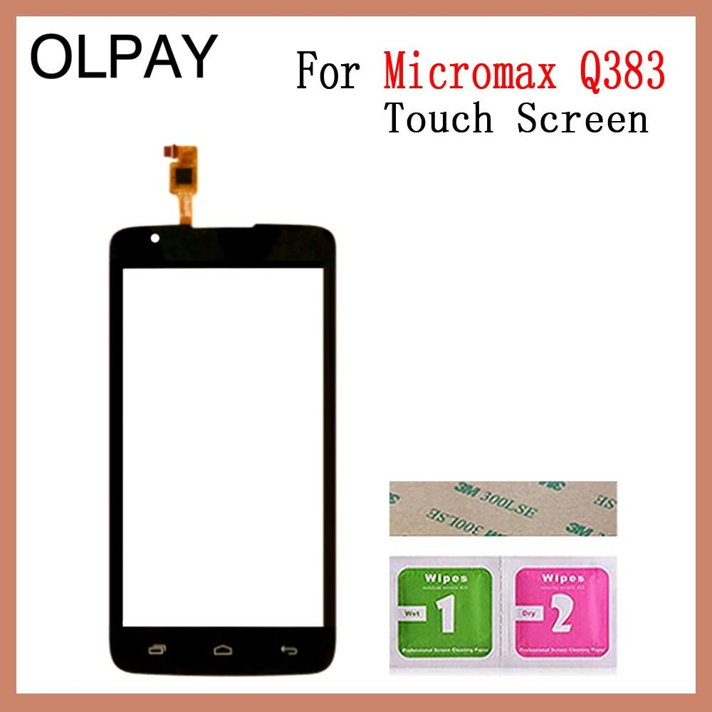 OLPAY 5,0 ''телефон сенсорное стекло для Micromax Q383 сенсорный экран Сенсорная панель дигитайзер стекло Ремонт Инструменты Бесплатный клей+ салфетки - Цвет: Black No Tools