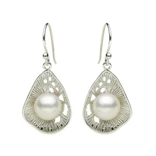 925 silver real natural big 925 Sterling Silver elegant classical temperament, natural pearl earrings, jewelry, women’s jewelry,