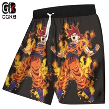 OGKB мужские повседневные пляжные шорты с забавным принтом Dragon Ball Z 3d бордшорты унисекс Хип-Хоп Уличная бермуды брюки с эластичной резинкой на талии