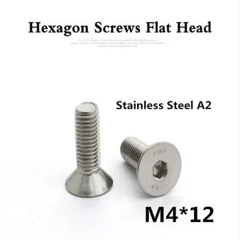 

100pcs/lot DIN7991 M4*12 A2 Stainless Steel Flat Socket Head Cap Screw