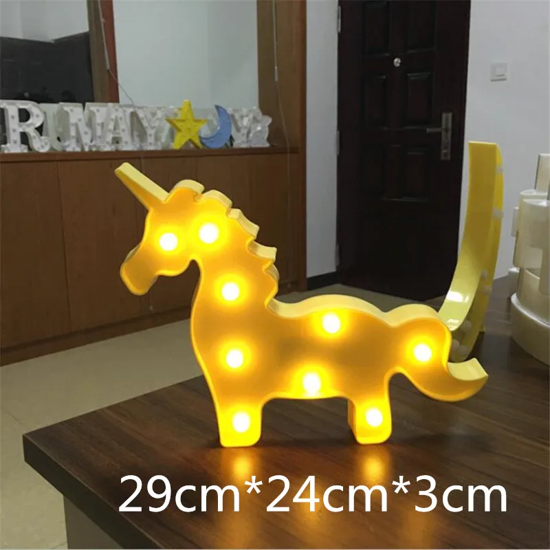 Led 3D креативный ночник Фламинго Единорог Настольная лампа Декор для дети ребенок
