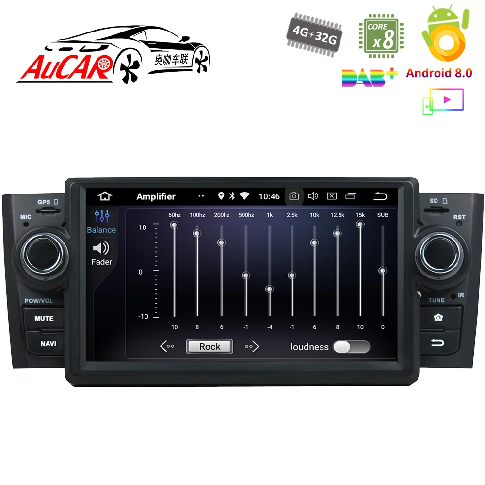 Best Android 8.0 Car DVD Player for Fiat Linea Grand Punto Car GPS Multimedia System HD Bluetooth Radio WIFI FM AM RDS 4G AUX 1 Din 3