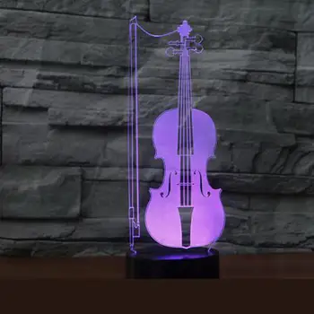 

Cello 3d Lights Remote Control 7 color change desk lamp Acrylic Christmas gift Usb Led Night Light children room Desk Lamp