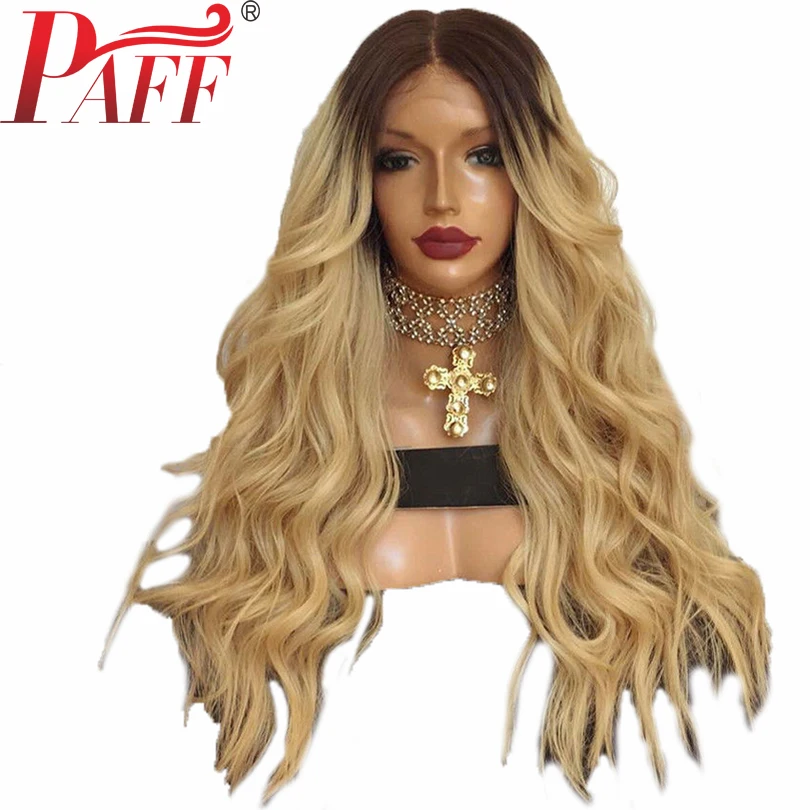 

PAFF 4/613 Ombre Honey Blonde Lace Front Human Hair Wigs Remy 180% Density Brazilian Natural Wave Hair 613 Blonde