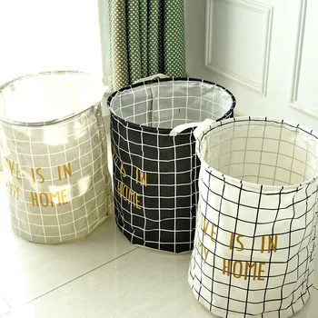 

Dirty clothes storage basket folding waterproof dirty clothes laundry basket cotton linen toy storage barrels large