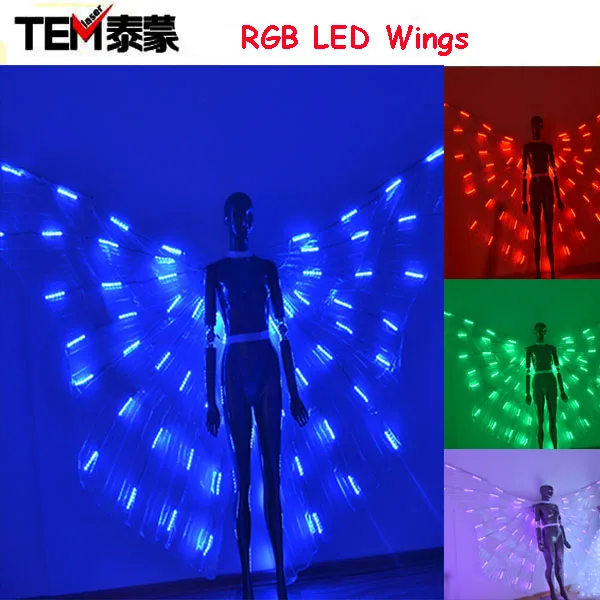 

New arrived RGB LED wings Costume/ LED Dance Performance / LED Bdancing Wings DJ Wing Girls Dance Costumes Light Up Wings
