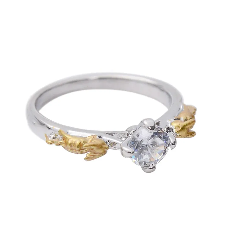 Pinksee, готическое ретро кольцо на палец для женщин, вечерние, с кристаллами, золотого цвета, с животным покрытием, кольцо, свадебные ювелирные изделия, модный подарок