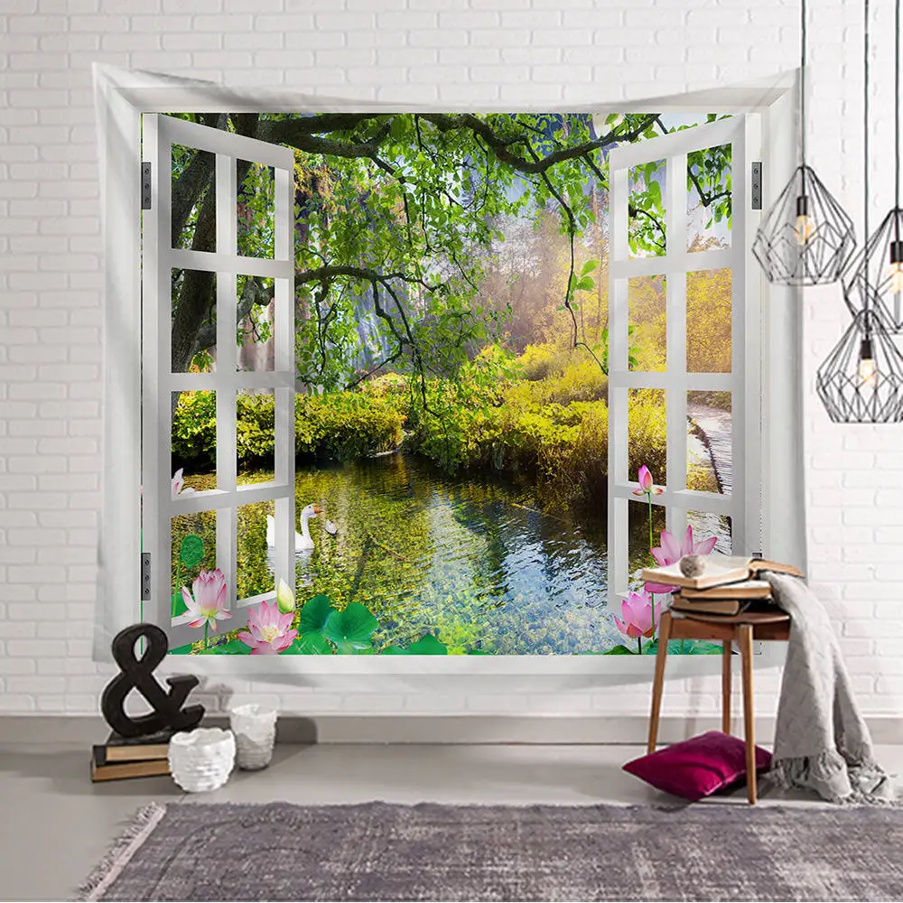 

Beach Cactus Tapestry Wall Hanging Wall Tapestry Blanket Tapestries for Living Room Bedroom 4 Size Farmhouse Decor Polyester