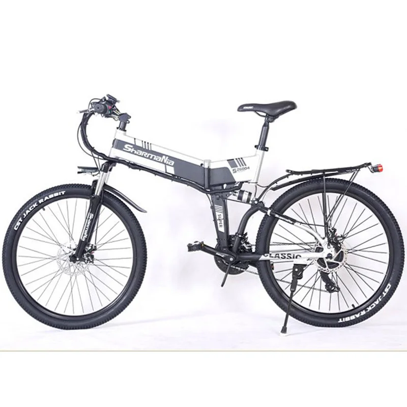 Top Foldable Electric Bike 48V 350w 13AH Lithium Battery Mountain Electric Power assiste Cycle  Double seat  Aluminium alloy Ebike 0