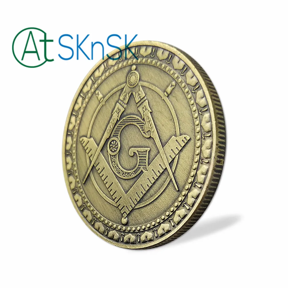 Масонская монета "Ангел" Freemason квадратный компас G железная медь время терпение упорный памятный подарок