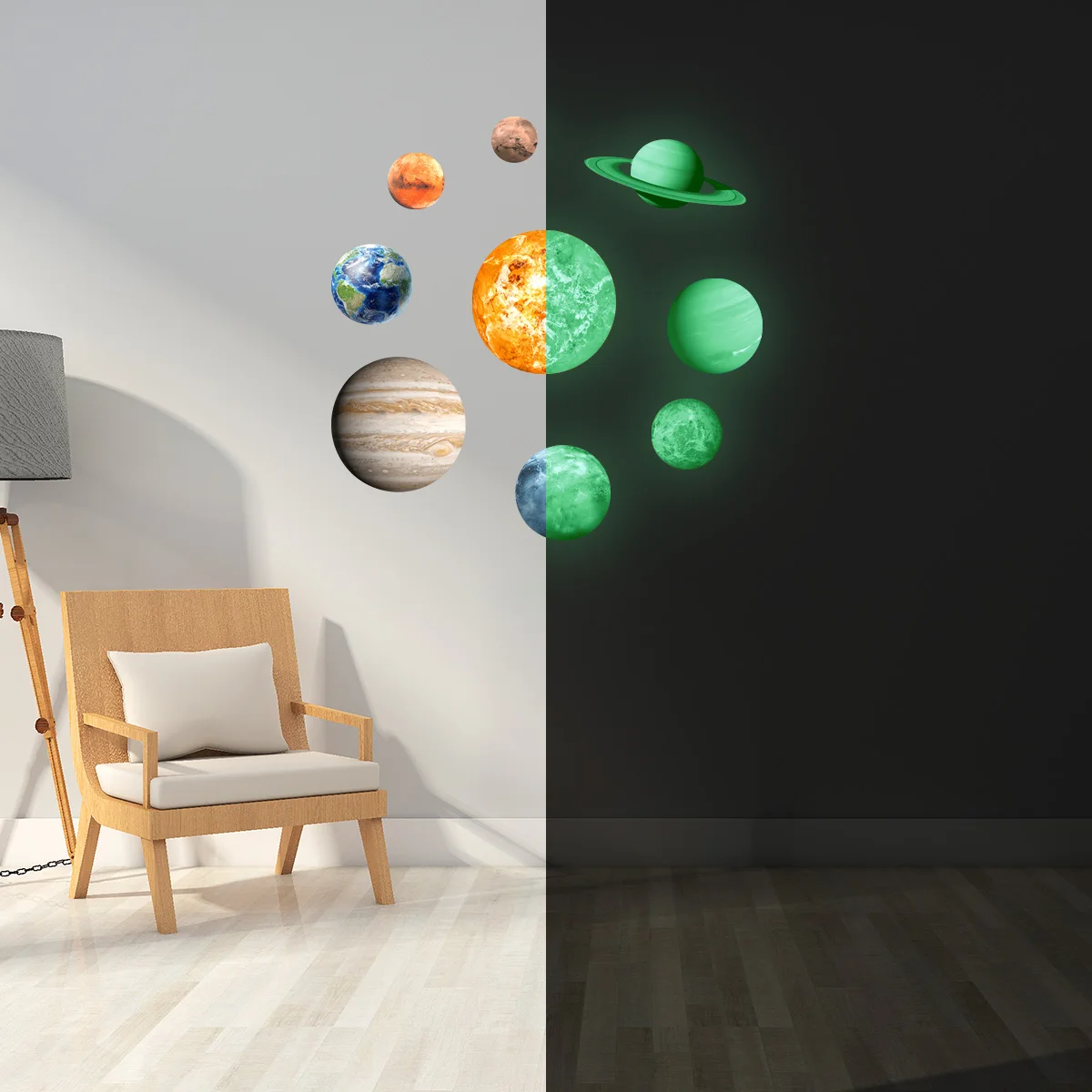 Dark Stars Planets Bright Solar System Wall Stickers Sun Earth Mars Dark Stars Planets Bright Solar System Wall Stickers Sun Earth Mars Decor Nursery Kids Baby Home Decoration In From Garden On