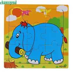 2016 горячие дети слон мультфильм головоломки доска деревянная игрушка Sep 06 подарок