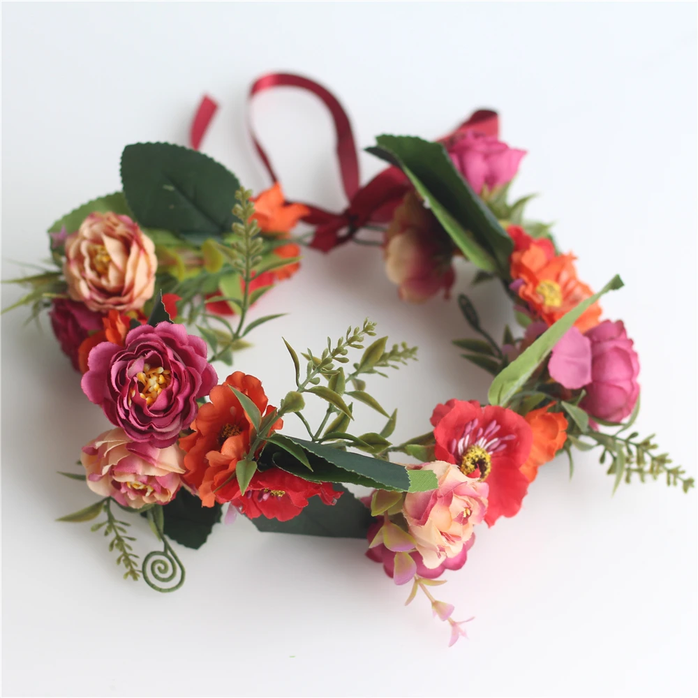 Американский цветочный венок ободок хиппи ретро |