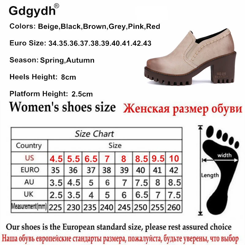 Женские туфли лодочки Gdgydh с закругленным носком на платформе высоком квадратном