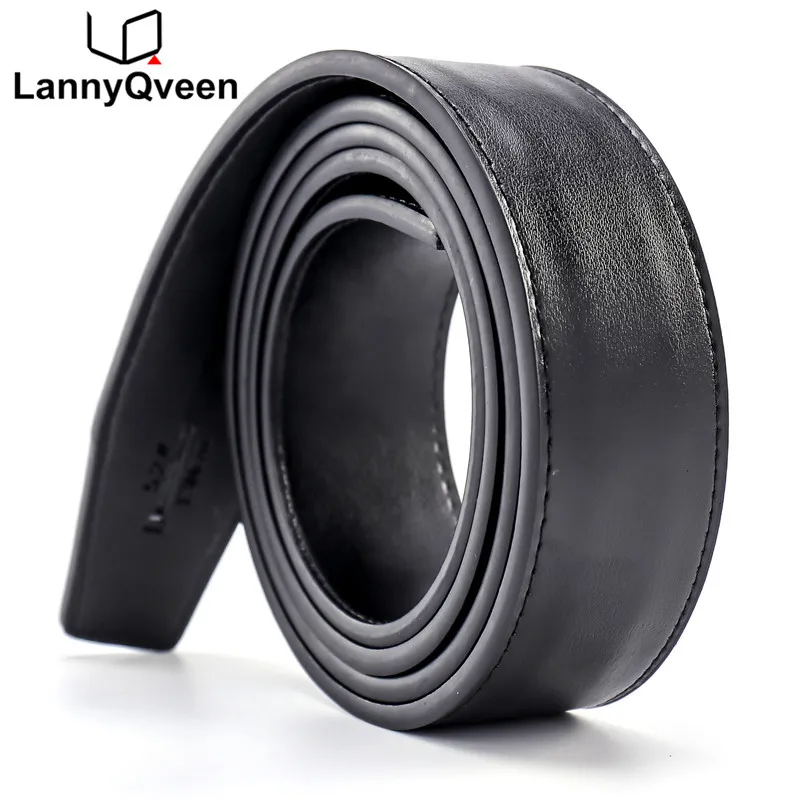 

LannyQveen belt strap men's automatic belts without buckle high quality leather belt cowhide ratchet strap free shipping