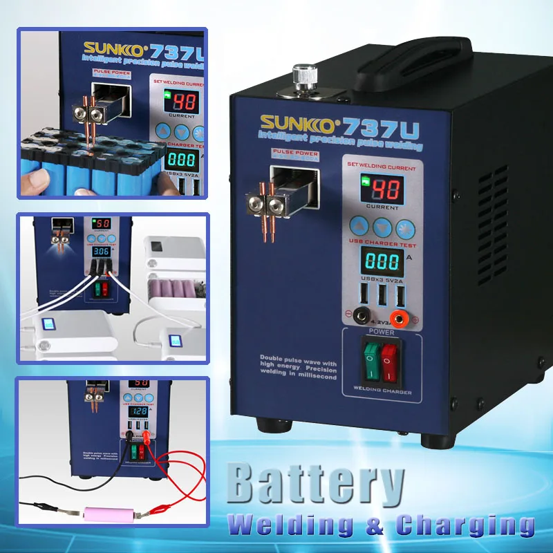 220 V/110 V SUNKKO 737U точечная сварочная машина Литиевая батарея для 18650 Сварка