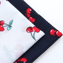 Хлопчатобумажная ткань поплин Лоскутные материалы для шитья DIY Домашний текстиль ручной работы ткань для простыни сумка кукла Стёганое одеяло белый, черный и розовый цвета вишня 45x50 см